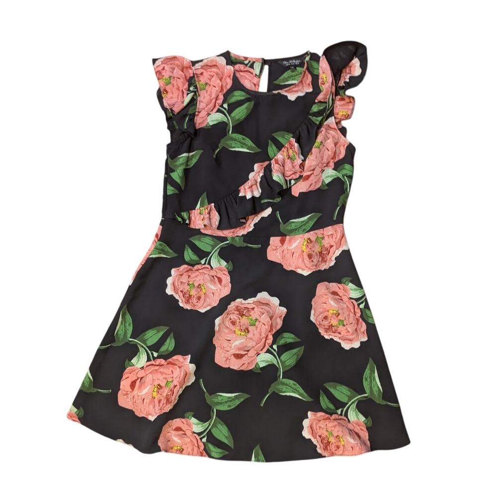 Miss Selfridge Floral Ruffle Skater Mini Dress Miss Selfridge Size M